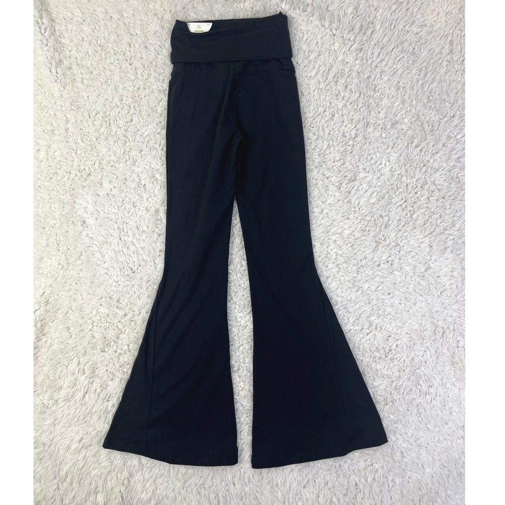 Aerie Offline Foldover Retro‎ Minimalist Super Flare Hi-Rise Yoga Pants Black XS